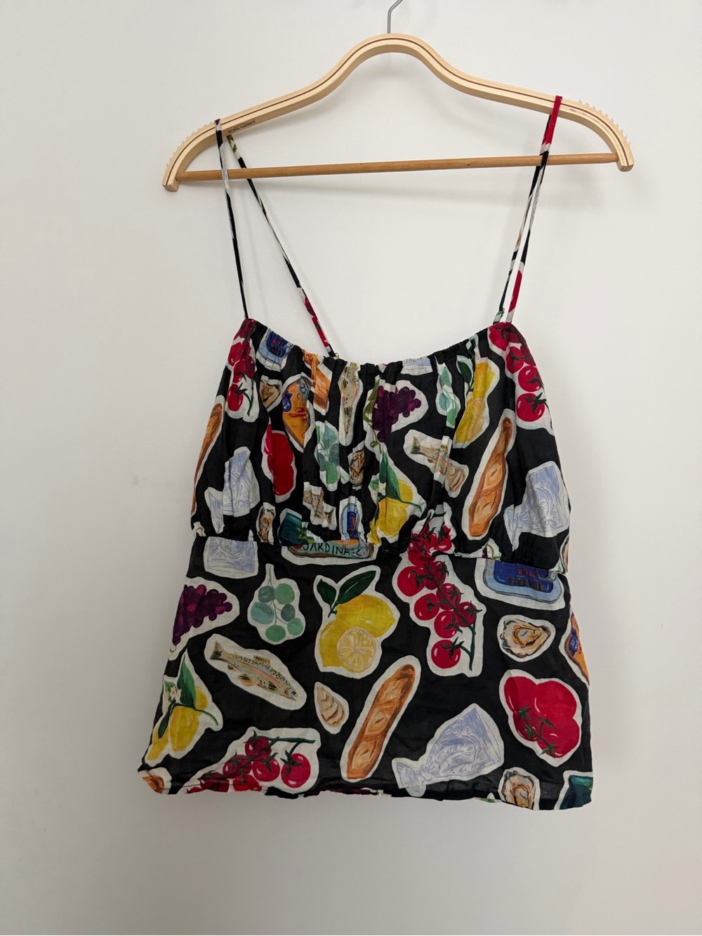 Lisa Says Gah Multicolor Floral & Fruit Print Spaghetti Strap Cami